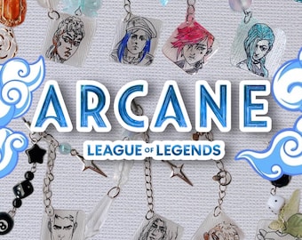 Arcane League of Legends part I | Phone Charms with Hand drawn Vi Jinx Ekko Isha Mel Jayce Viktor Caitlin Sevika Hand drawn Charms