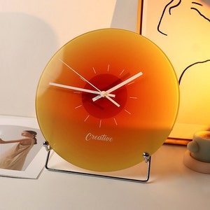 Vibrant sunset table and wall clock nordic shappire cystal home decor