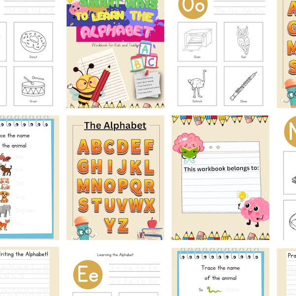 Smart Ways to Learn the Alphabet an Interactive Children's Alphabet Workbook | Printable PDF | Animal-Themed Learning Activities |Homeschool