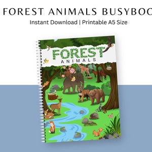 Forest Animals Printable Busybook for Children Workbook for ADHD Children Activity Books for Kids Nature Animal Activity Book