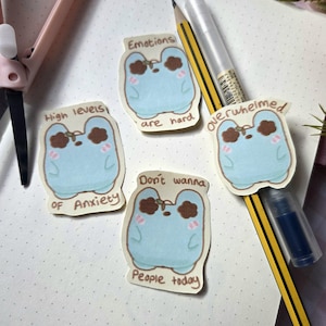 Froggie Anxiety Emotions, Autocollants sur la santé mentale, Autocollants en vinyle, Autocollants TDAH autisme, Autocollants sensibilisation à la santé mentale, Autocollants ordinateur portable