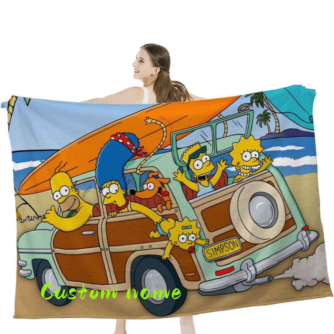 THE SIMPSONS Custom Name Blankets Personalized Throw Blanket Etsy