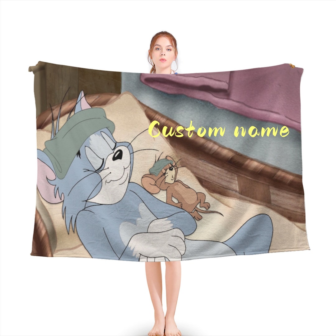 Tom and Jerry Custom Name Blankets Personalized Throw Blanket Etsy