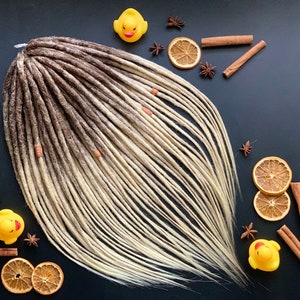 Crochet Ombre Dreadlocks: Brown & Blonde Boho Hair Extensions