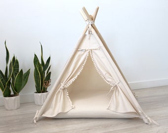 Gemütliches Haustier-Zelt, personalisiertes Haustier-Geschenk, Katzenbett, pelziges Freund-Tipi, Boho-Wohnzimmer, moderne Haustier-Möbel, Hundehöhle