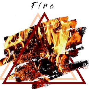 Fire Element Printable Wall Art, Fire Element Symbol and Text, the Four ...