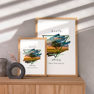 Earth Element Printable Wall Art, Elements Symbol And Text, The Four Elements Print, Ayurvedic, Digital Geometry, Modern Wall Art Printable