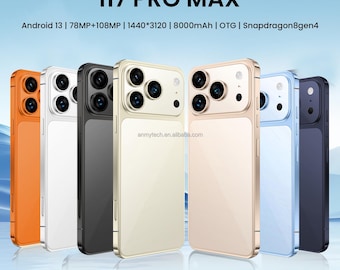 Global Version Cheap Unlocked I New Phone 17 Pro Max Handphone 16GB+1TB 8-Core 7.3 Inch Screen Dual Sim Camera Cellphone