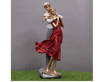 Couple Art Love Sculpture, A Romantic and Unique Gift for Couples who love holding hands, Sculpted Hand-Painted Figure, Handmade items