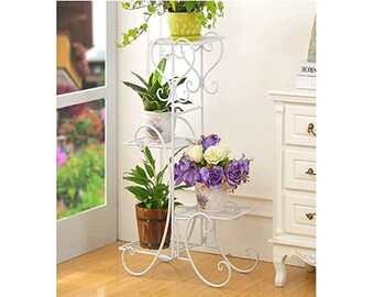 Tall Plant Stand Corner Plant Shelf Metal Flower Stands for 4 Pots Living Room Balcony and Garden Perfect for Gifting Plant Décor