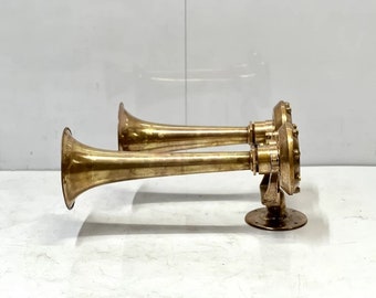 Vintage Trumpet,Original Nautical Antique Ship Kahlenberg Chimetone D2 Dual Air Horn