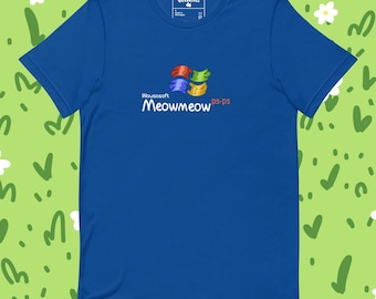 Funny Cat Meme Logo Parody T-shirt for Tech and Cat Lovers