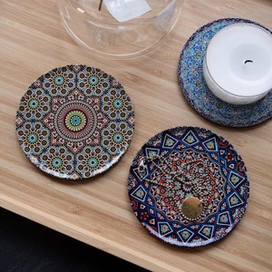 Coasters set of 6 | Glass coasters, decorative coasters, oriental coasters, coasters for cups and glasses (Mosaique)