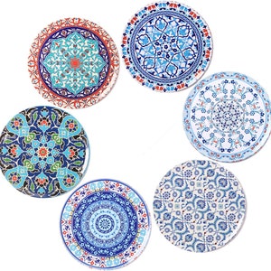 6er Set Glasuntersetzer in Orientalischer Farben und Mustern
