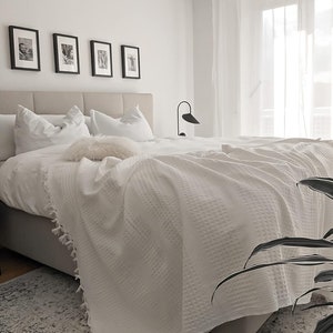Copriletto boho effetto waffle Coperta da letto coperta reversibile coperta da divano coperta moderna 100% cotone, Oeko-Tex® Urban Loft 220 x 240 cm immagine 6