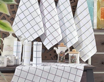 Simple classic tea towels set of 4 | Size: 45x60cm | Tea towels made from the perfect blend of cotton & microfiber