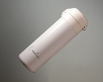 Tazza termica personalizzabile 450ml | Tazza da caffè da asporto, bottiglia thermos personalizzata con nome | Regalo per la festa della mamma San Valentino