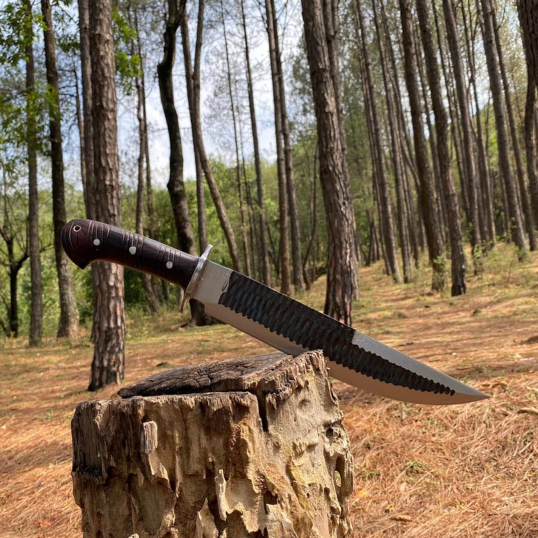 12 Inches Blade Bowie Knife, Hand Bushcraft Knife, 5160 Leaf