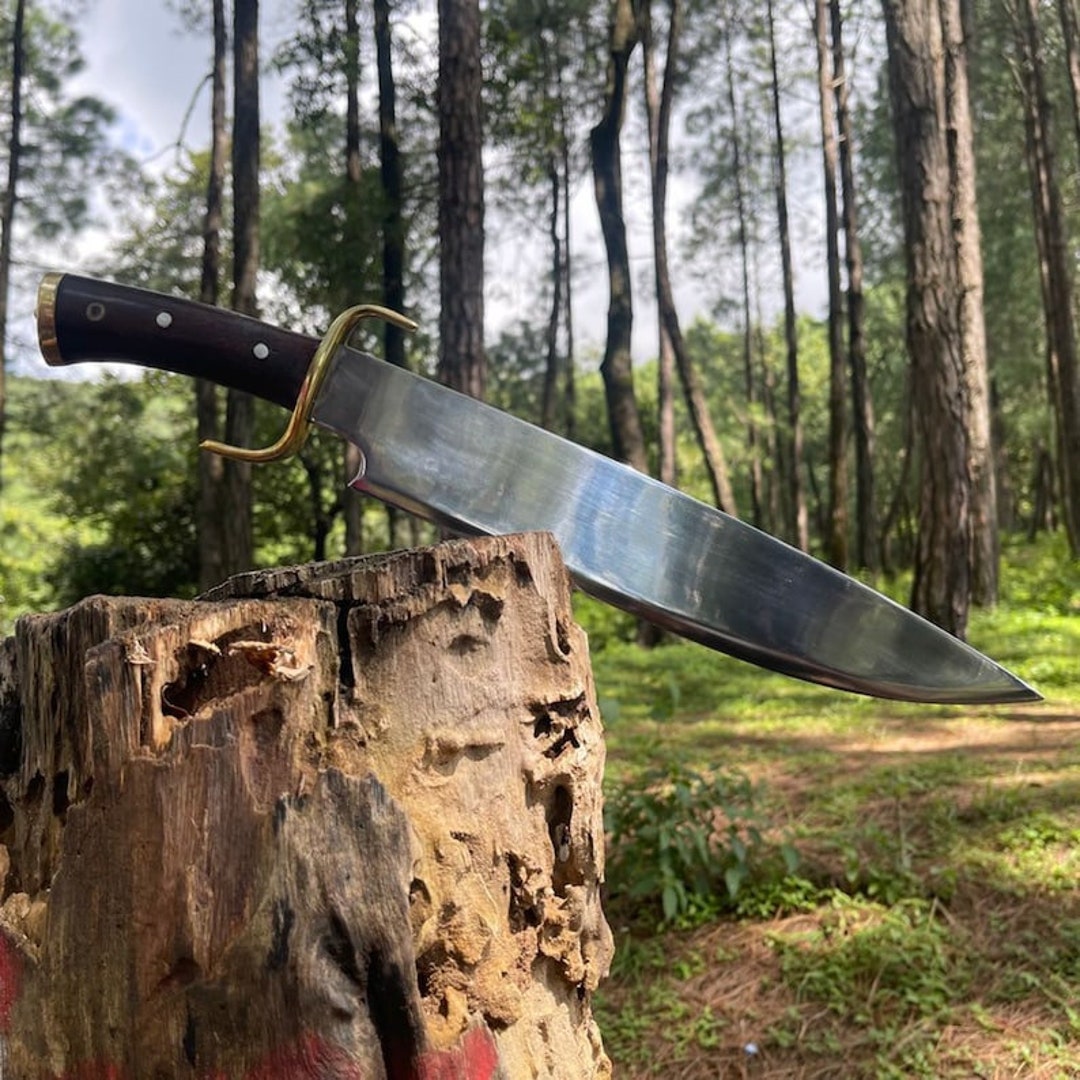 Bowie Knife, Hand Bushcraft Knife, 5160 Leaf Spring Khukuri