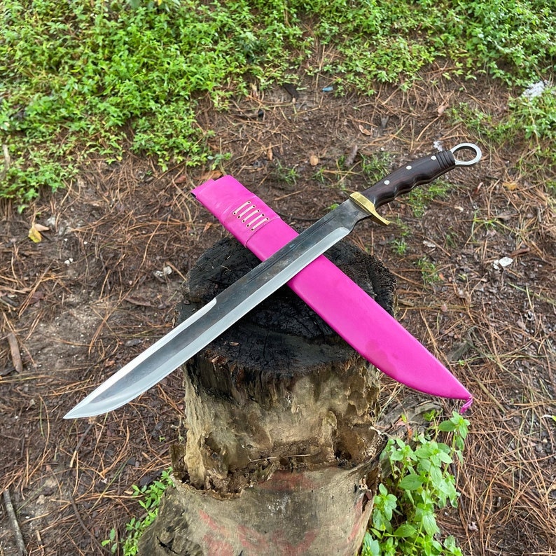 19 Inch Hand forged Sword, Machete Survival Tool, Truck Leaf