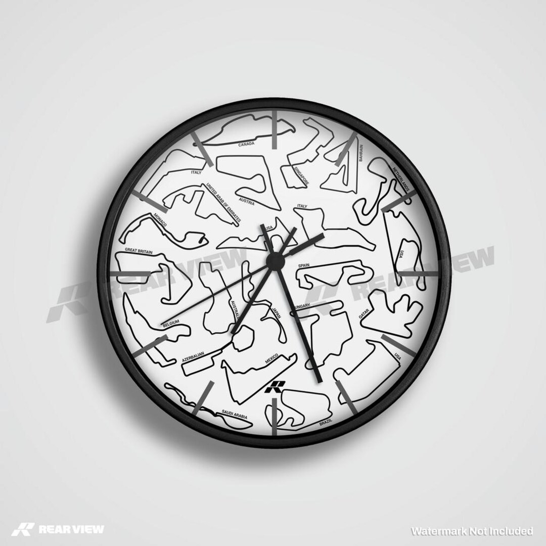 F1 Race Track White Clock - Etsy