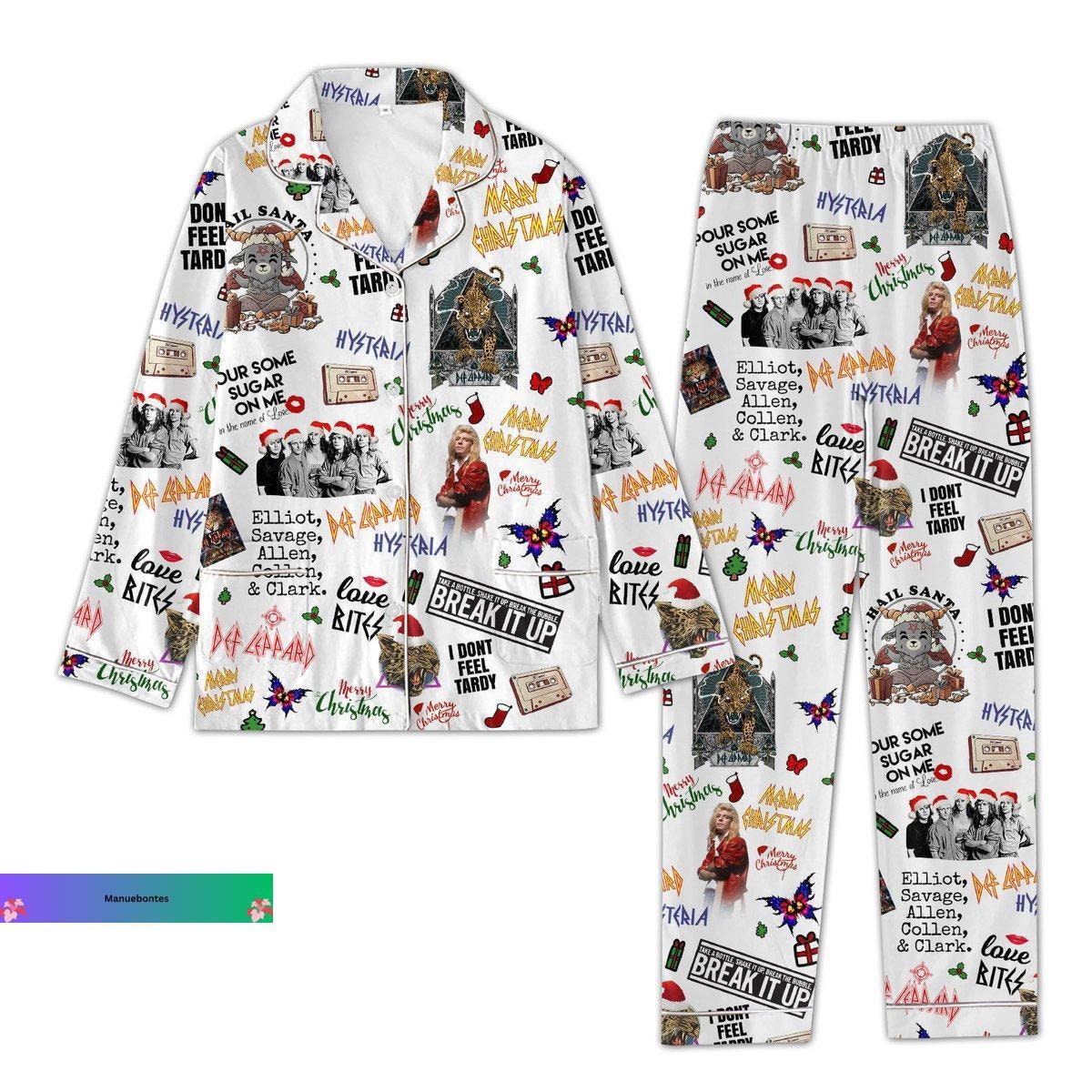 Def Leppard Pajamas Set Def Leppard Christmas Pajamas Def Etsy Australia