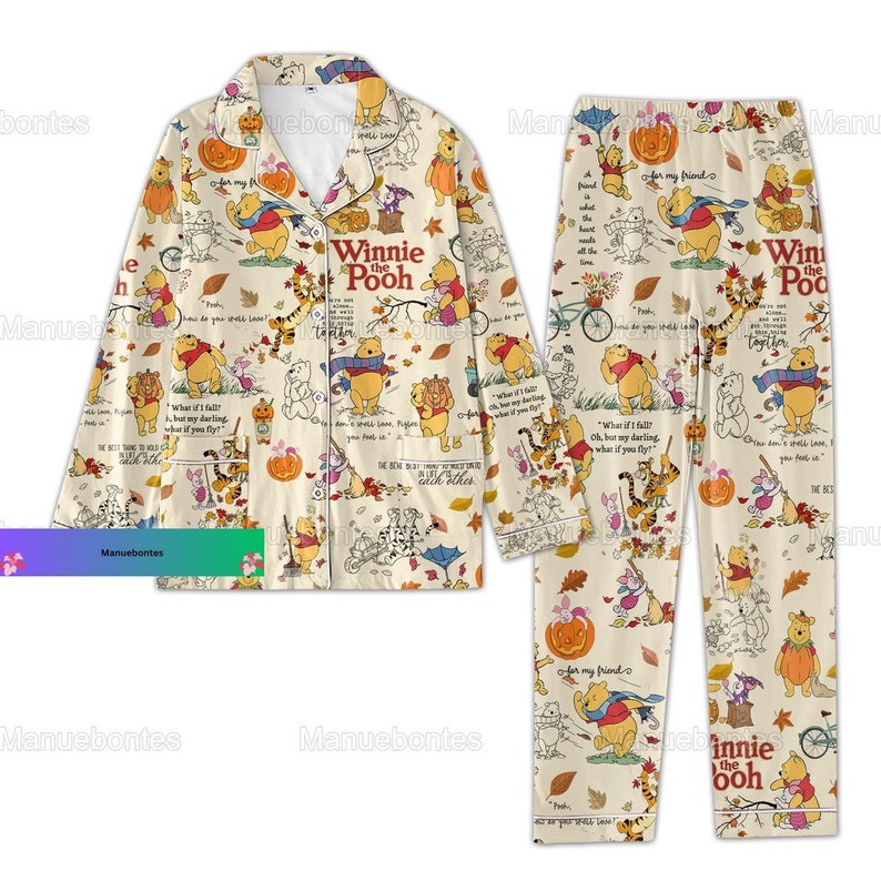 Winnie the Pooh Pajamas, Pooh Bear Thick Pajamas, Disney Pooh Pajamas