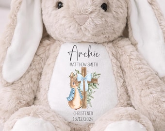 Personalised Christening Gift,Peter Rabbit Teddy,Baptism,Boys Christening Gift,Bunny Rabbit,Christening Gift For Boy,Gift for Boys