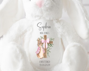 Personalised Christening Gift,Peter Rabbit Teddy,Baptism,Girls Christening Gift,Bunny Rabbit,Christening Gift For Girl,Gift for Girls