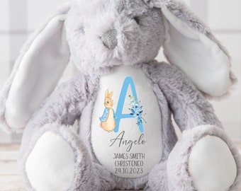 Personalised Christening Gift,Peter Rabbit Teddy,Baptism,Boys Christening Gift,Bunny Rabbit,Christening Gift For Boy,Gift for Boys