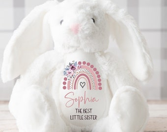 Personalised Big Sister Gift | Big Sister Teddy | New Baby Announcement | Little Sister Gift | Girls Gift | Bunny Rabbit|Gift For Big Sister