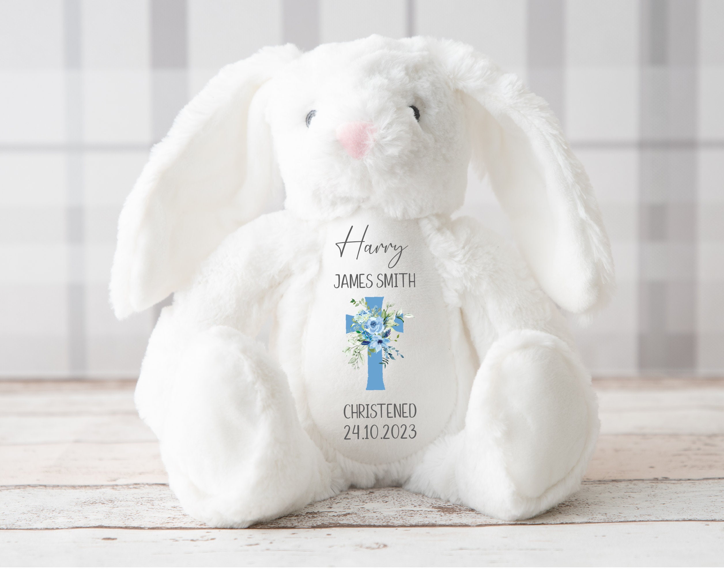 Personalised Christening Gift, Rabbit Teddy,baptism,boys Christening ...