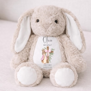 Personalised Christening Gift,Peter Rabbit Teddy,Baptism,Boys Christening Gift,Bunny Rabbit,Christening Gift For Boy,Gift for Boys immagine 5