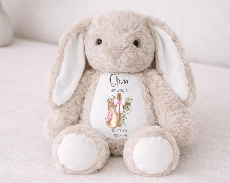 Personalised Christening Gift,Peter Rabbit Teddy,Baptism,Boys Christening Gift,Bunny Rabbit,Christening Gift For Boy,Gift for Boys immagine 5
