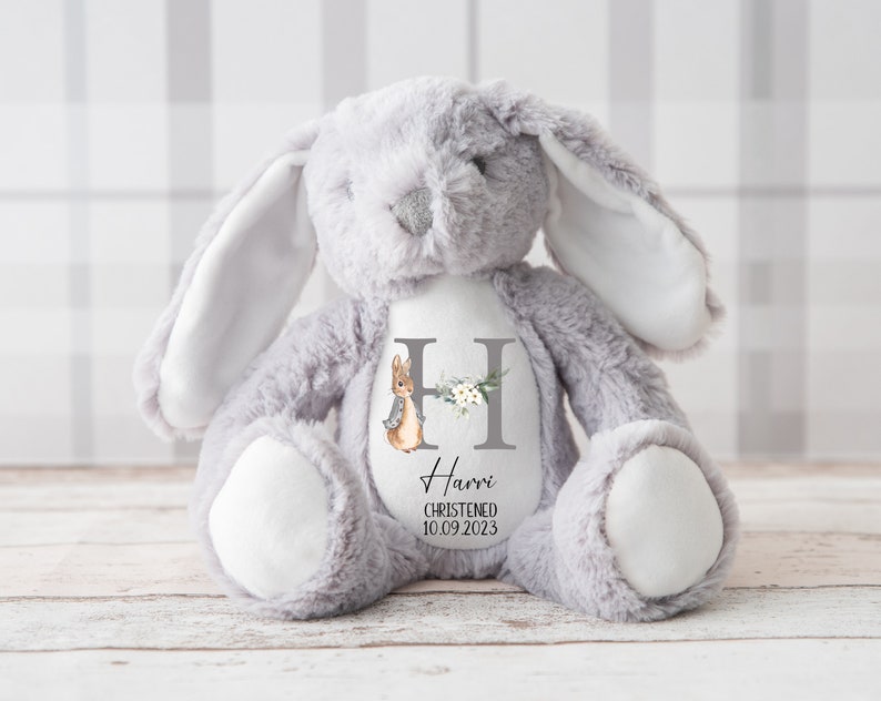 Personalised Christening Gift,Peter Rabbit Teddy,Baptism,Boys Christening Gift,Bunny Rabbit,Christening Gift For Boy,Gift for Boys image 4