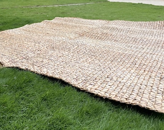 Hand Braided Weaved Mat Rug from Water Hyacinth Multiple Sizes