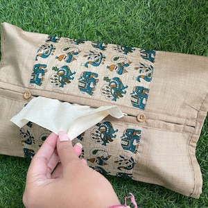 Handmade Indian Print Tissue Box Pouch - A Touch of Elegance and Empowerment