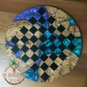Personalized Design Resin Wooden Chess Set, Modern Chess Board, Unique Design Handmade Chess Set, Wooden Chess Set, Professional Chess Set