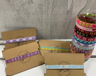 Festival Armband - Statement Armband - Webarmbarnd - Hippie Style Boho Sommer - Best Friends - strong - good vibes happiness - Sister - Love