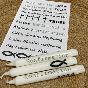 DIY Kerzenfolie - Statementkerzen PDF Vorlage - Tattoofolie für Kerzen selber machen - Konfirmation -Fisch -Kirche