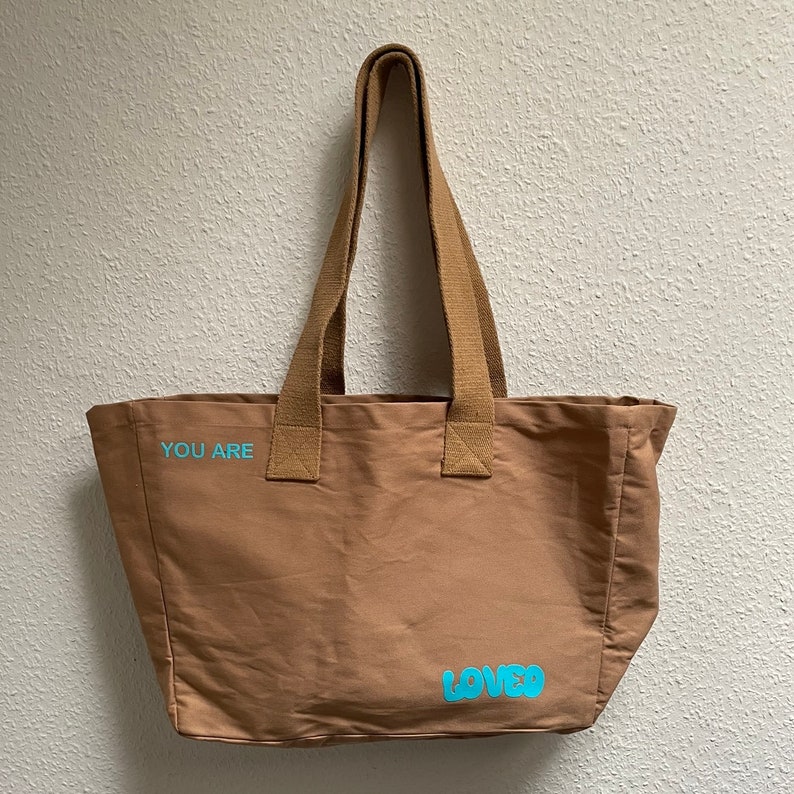 XL Everyday Canvas Shoppingbag oder Beachbag YOU are LOVED die Printfarbe ist individualisierbar Bild 6
