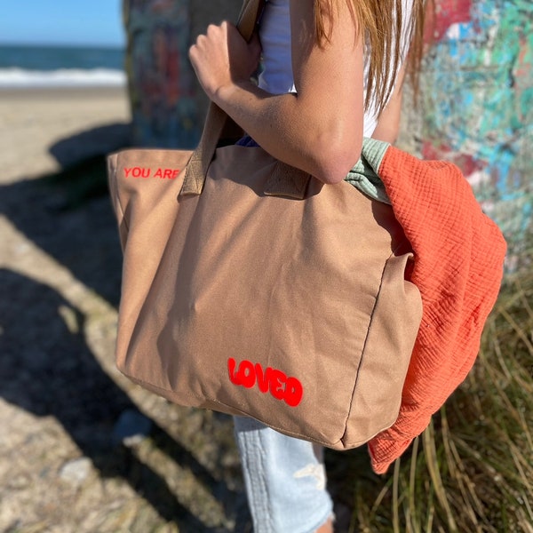 XL Everyday Canvas Shoppingbag - oder Beachbag - YOU are LOVED - die Printfarbe ist individualisierbar