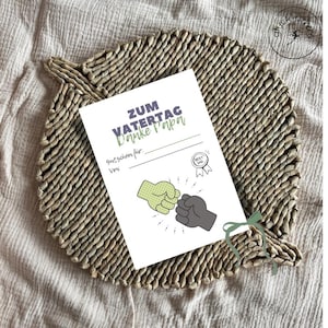 Father's Day voucher template as a PDF template - to print yourself or send digitally - Thank you Dad - Father's Day gift idea