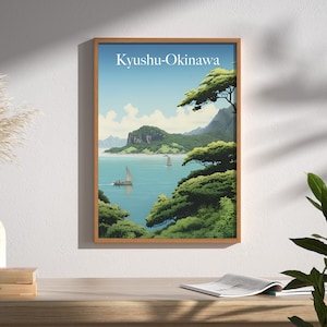 Kyushu-Okinawa Poster japan - kyushu region painting - japanese art - japan poste - japanese landscape - japanese painting - wall art