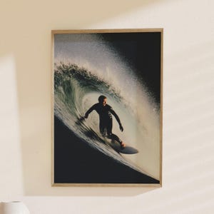 Surfer Art Print, Ocean Wave Poster: Surfing Photography, Coastal Decor, Beach Wall Art, Perfect Gift for Surf Enthusiasts