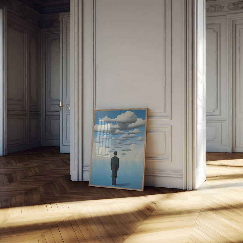 René Magritte's Surrealist Masterpieces: Cloud-Infused Art Prints for Dreamy Wall Decor & Atmospheric Ambiance, magritte print image 7