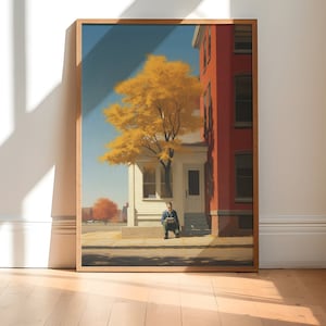 Edward Hopper Décoration d'intérieur d'automne, affiche d'automne, art mural, impressions : œuvres d'art, peintures et designs pour la décoration d'automne et d'automne, orange