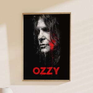 Dark Metal Art Print, Ozzy Poster: Goth Rock Wall Art, Macabre Decor, Heavy Music Fan Gift