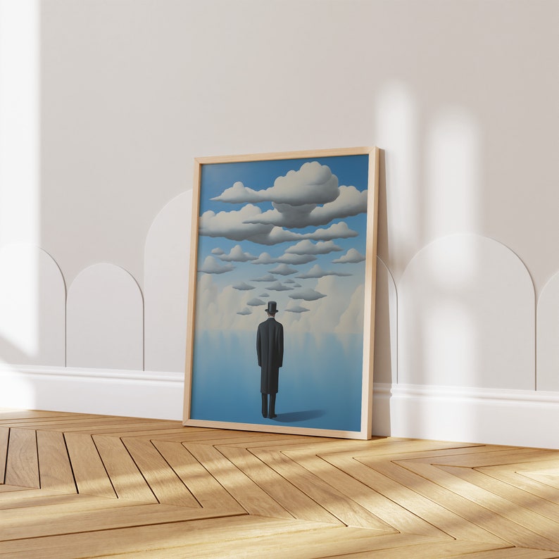 René Magritte's Surrealist Masterpieces: Cloud-Infused Art Prints for Dreamy Wall Decor & Atmospheric Ambiance, magritte print image 5