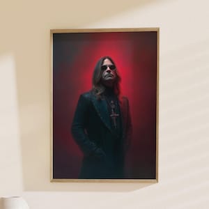 Gothic Rock Icon Portrait, Heavy Metal Poster: Ozzy Osbourne Artwork, Dark Music Art, Goth Decor, Ideal Musician Gift, office wall decor